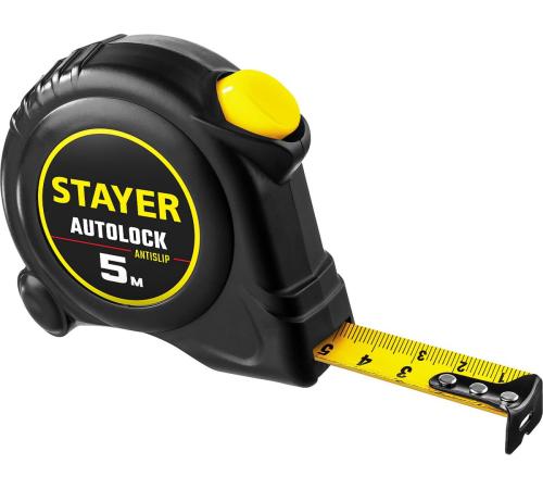 STAYER AutoLock, 5 м х 19 мм, рулетка с автостопом (2-34126-05-19)