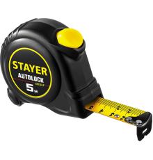 STAYER AutoLock, 5 м х 25 мм, рулетка с автостопом (2-34126-05-25)