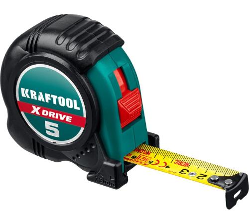 KRAFTOOL X-Drive, 5 м х 19 мм, рулетка (34122-05-19)