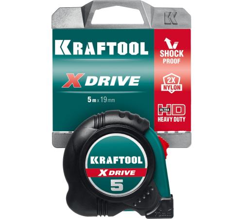 KRAFTOOL X-Drive, 5 м х 19 мм, рулетка (34122-05-19)