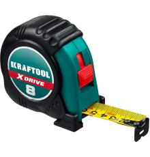 KRAFTOOL X-Drive, 8 м х 25 мм, рулетка (34122-08)