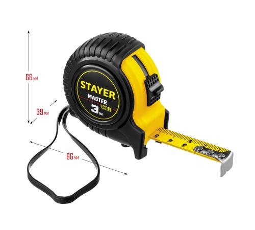 STAYER 3 м х 16 мм, рулетка (34025-03)
