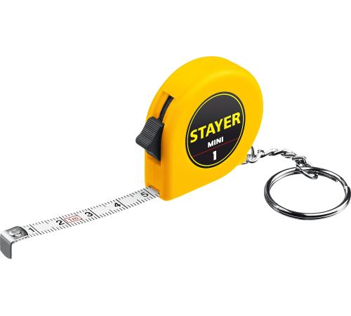 STAYER Mini, 1 м х 6 мм, рулетка-брелок (34140-1)