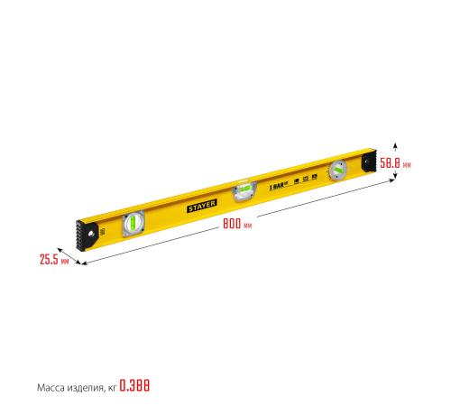 STAYER I-Bar 180˚, 800 мм, двутавровый, уровень с поворотным глазком (3470-080)