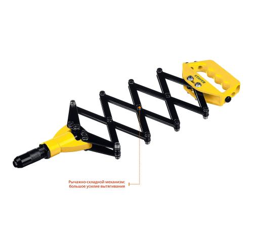 STAYER PRO-FIX, 3.2 - 6.4 мм, рычажно-складной заклепочник, Professional (3115)