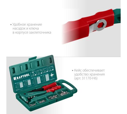 KRAFTOOL X-3, 2.4 - 4.8 мм, 260 мм, литой заклепочник (31170)