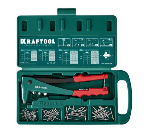 KRAFTOOL X-3, 2.4 - 4.8 мм, 260 мм, литой заклепочник в кейсе (31170-H6)