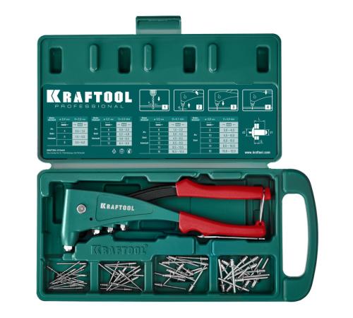 KRAFTOOL X-5F, 2.4 - 4.8 мм, 260 мм, удержание заклепки, литой заклепочник (31173)