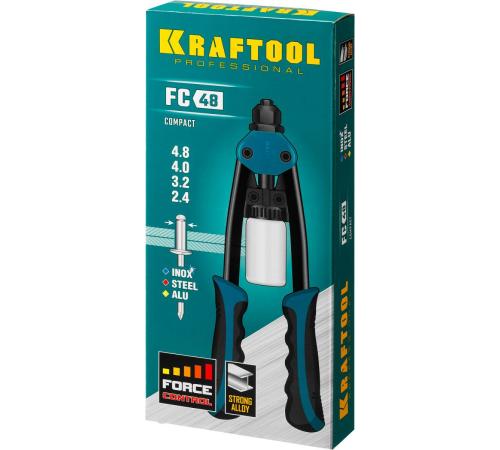 KRAFTOOL FC-48, 2.4 - 4.8 мм, 290 мм, компактный двуручный заклепочник (31161)