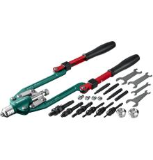 KRAFTOOL Combo3-M12, 3 вида заклёпок, комбинированный складной заклепочник в кейсе (31182)