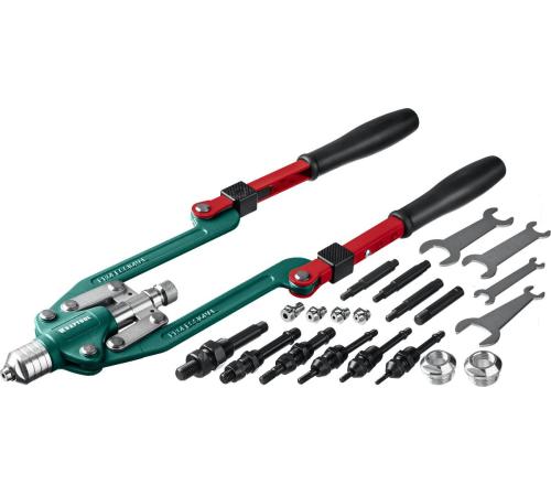 KRAFTOOL Combo3-M12, 3 вида заклёпок, комбинированный складной заклепочник в кейсе (31182)