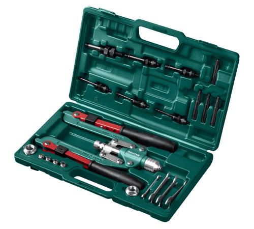 KRAFTOOL Combo3-M12, 3 вида заклёпок, комбинированный складной заклепочник в кейсе (31182)