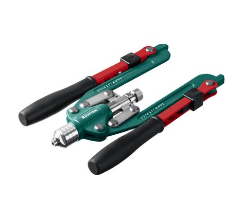 KRAFTOOL Combo3-M12, 3 вида заклёпок, комбинированный складной заклепочник в кейсе (31182)