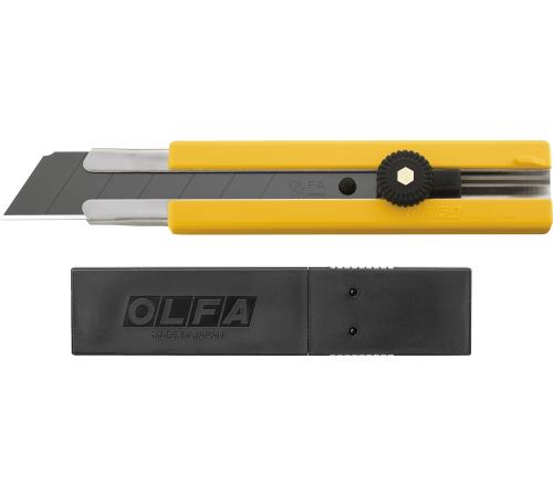 OLFA 25 мм, в комплекте с лезвиями EXCEL BLACK 5 шт, нож (OL-H-1BB/5BB )