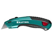 KRAFTOOL с автостопом, 2 лезвия, универсальный нож (09241)
