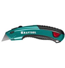 KRAFTOOL с автостопом, 2 лезвия, универсальный нож (09241)
