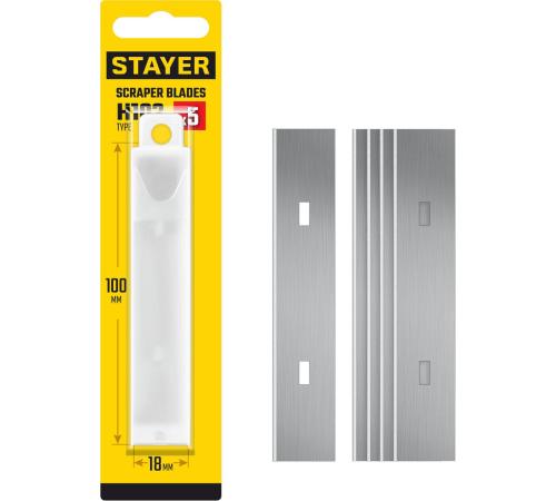 STAYER 100 мм, 5 шт, сменное лезвие для скребка 08515 (08515-S5)