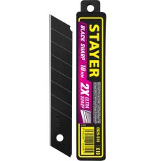 STAYER BLACK SHARP, 18 мм, 10 шт, сегментированные черные особоострые лезвия (0920-S10)