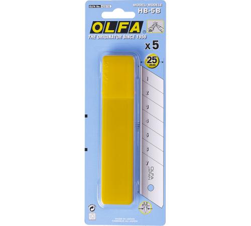 OLFA 25 мм, 5 шт, в пластиковом кейсе + блистер, сегментированные лезвия (OL-HB-5B)