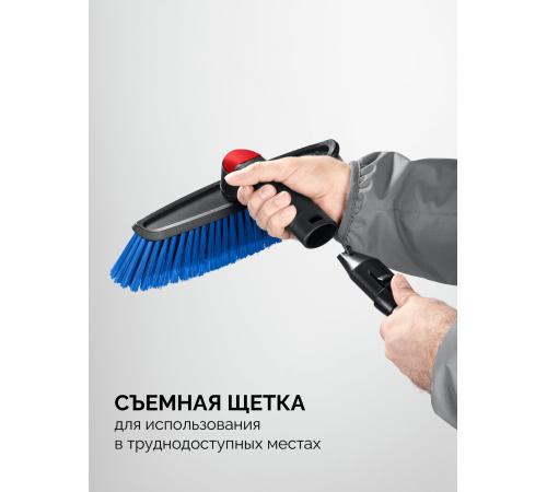 ЗУБР телескопическая щётка с поворотной головой от снега автомобильная, 860-1210 мм, Профессионал (61062)