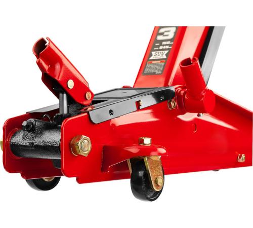 STAYER R-55 RED FORCE, 3 т, 155 - 545 мм, подкатной домкрат с высоким подъемом, Professional (43157-3)