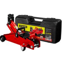 STAYER R-22 RED FORCE, в кейсе, 2 т, 125 - 320 мм, подкатной домкрат для легковых а/м, Professional (43152-2-K)