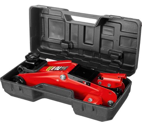 STAYER R-22 RED FORCE, в кейсе, 2 т, 125 - 320 мм, подкатной домкрат для легковых а/м, Professional (43152-2-K)