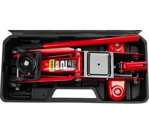 STAYER R-22 RED FORCE, в кейсе, 2 т, 125 - 320 мм, подкатной домкрат для легковых а/м, Professional (43152-2-K)