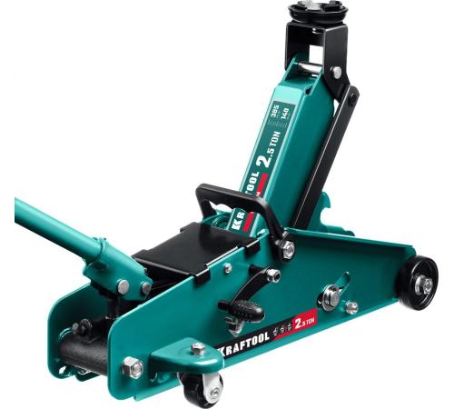 KRAFTOOL S-PIN, 2.5 т, 140 - 385 мм, подкатной домкрат с увеличенным подъемом и фиксатором (43457-2.5)