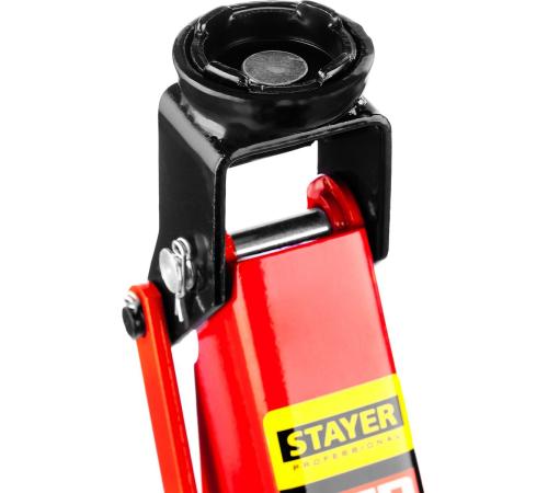 STAYER R-28 RED FORCE, в кейсе, 2 т, 130 - 350 мм, подкатной домкрат для легковых а/м, Professional (43153-2-K)