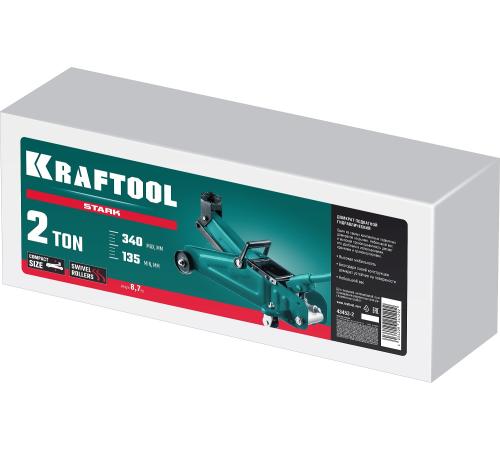 KRAFTOOL STARK, 2 т, 135 - 340 мм, для легковых а/м, подкатной домкрат (43453-2)