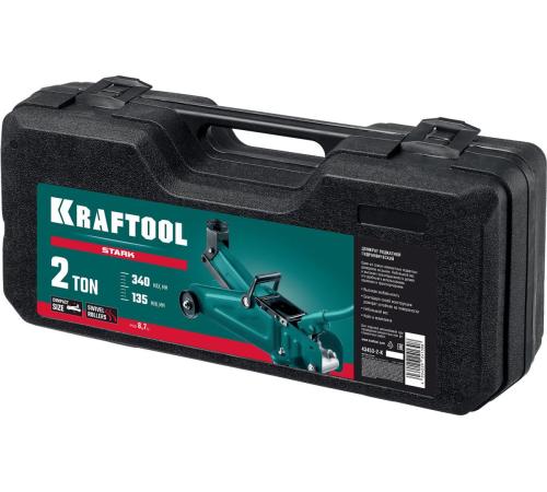 KRAFTOOL STARK, в кейсе 2 т, 135 - 340 мм, для легковых а/м, подкатной домкрат (43453-2-K)