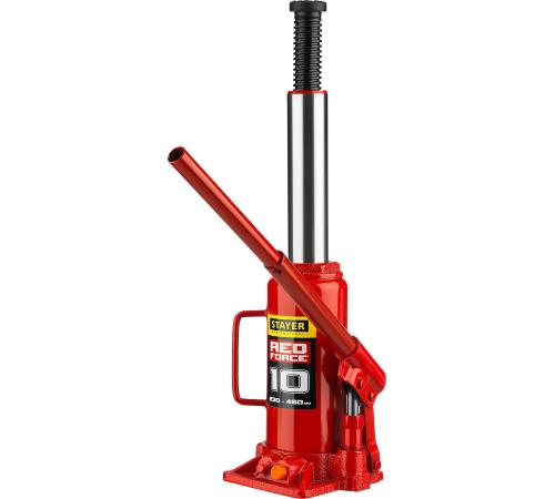 STAYER RED FORCE, 10 т, 230 - 460 мм, бутылочный гидравлический домкрат, Professional (43160-10)