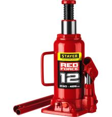 STAYER RED FORCE, 12 т, 230 - 465 мм, бутылочный гидравлический домкрат, Professional (43160-12)