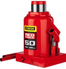 STAYER RED FORCE, 50 т, 300 - 480 мм, бутылочный гидравлический домкрат, Professional (43160-50)