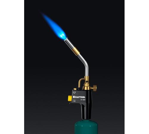 KRAFTOOL KF-9000, с пьезоподжигом на баллон турбо нагрев + 30% 2000°C, Газовая горелка Blue Fire (55510)