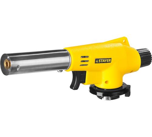 STAYER MaxTerm MG200, 1300°C, газовая горелка с пьезоподжигом на баллон с цанговым соединением (55584)