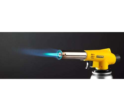 STAYER MaxTerm MG200, 1300°C, газовая горелка с пьезоподжигом на баллон с цанговым соединением (55584)