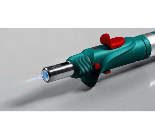 KRAFTOOL SolderGas, 120 K, 30 - 120 Вт, 1300°С, горелка, фен, пьезоподжиг, набор 10 в 1, газовый паяльник (55503-H10)