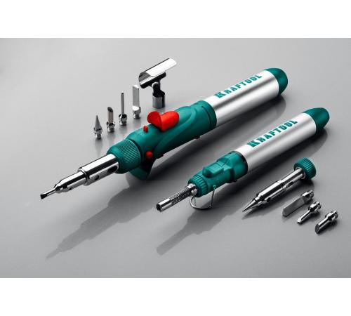 KRAFTOOL SolderGas, 70 A, 30 - 70 Вт, 1300°С, горелка, фен, набор 3 в 1, газовый паяльник (55504-H3)