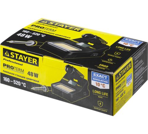 STAYER SP-50, 48 Вт, 160 - 520°C, цифровая паяльная станция, Professional (55370)