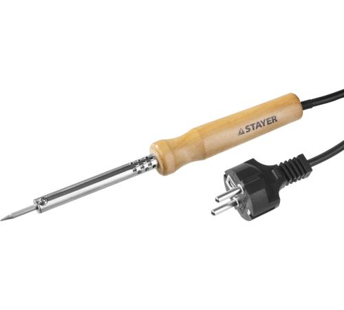STAYER MAXTerm, 40 Вт, конус, электропаяльник с деревянной рукояткой (55310-40)