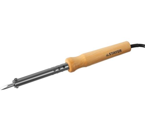 STAYER MAXTerm, 80 Вт, клин, электропаяльник с деревянной рукояткой (55310-80)