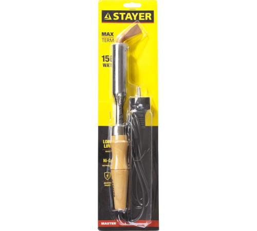 STAYER MAXTerm, 150 Вт, клин, электропаяльник для с деревянной рукояткой (55311-150)