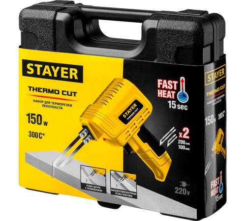 STAYER Thermo cut, 150 Вт, в наборе: 2 ножа, быстрый рез пенопласта + пластика, прибор для терморезки (45255-H2)