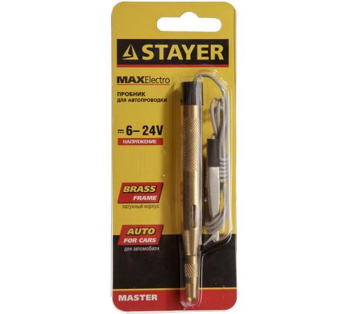 STAYER MAXElectro, 6 - 24 В, 110 мм, электрический пробник для автопроводки (2574)