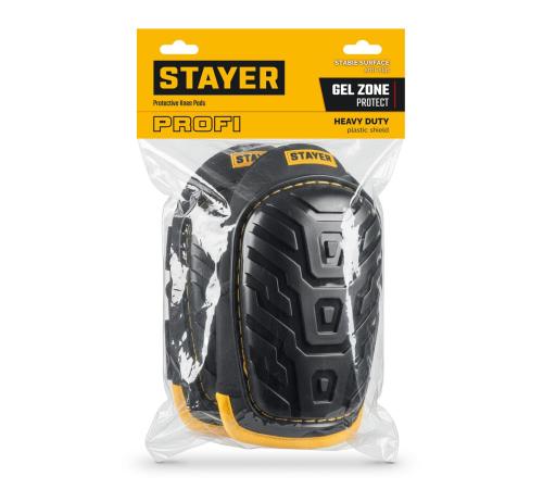 STAYER PROFI гелевая вставка, пластиковая накладка, противоскользящая поверхность, наколенники защитные (11198)