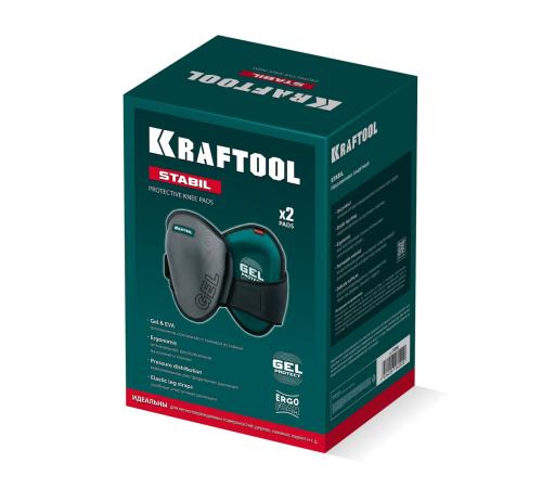 KRAFTOOL STABIL эргономичные, гелевая вставка, воздухопроницаемые, для легко повреждаемых поверхностей, наколенники защитные (11516)