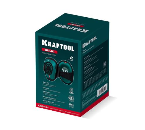 KRAFTOOL SOLID гелевая вставка, объёмная противоскользящая накладка, наколенники защитные (11517)