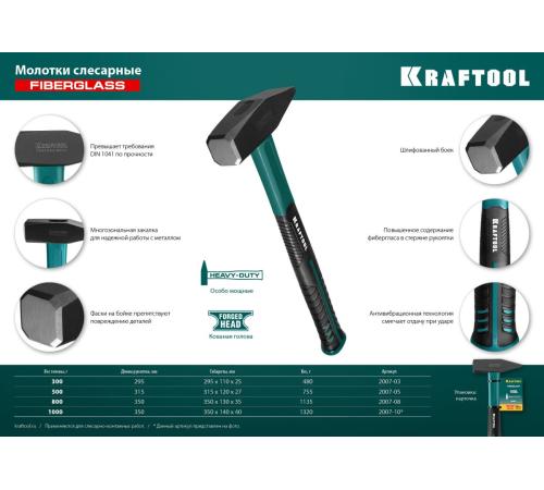 KRAFTOOL Fiberglass, 500 г, слесарный молоток (2007-05)